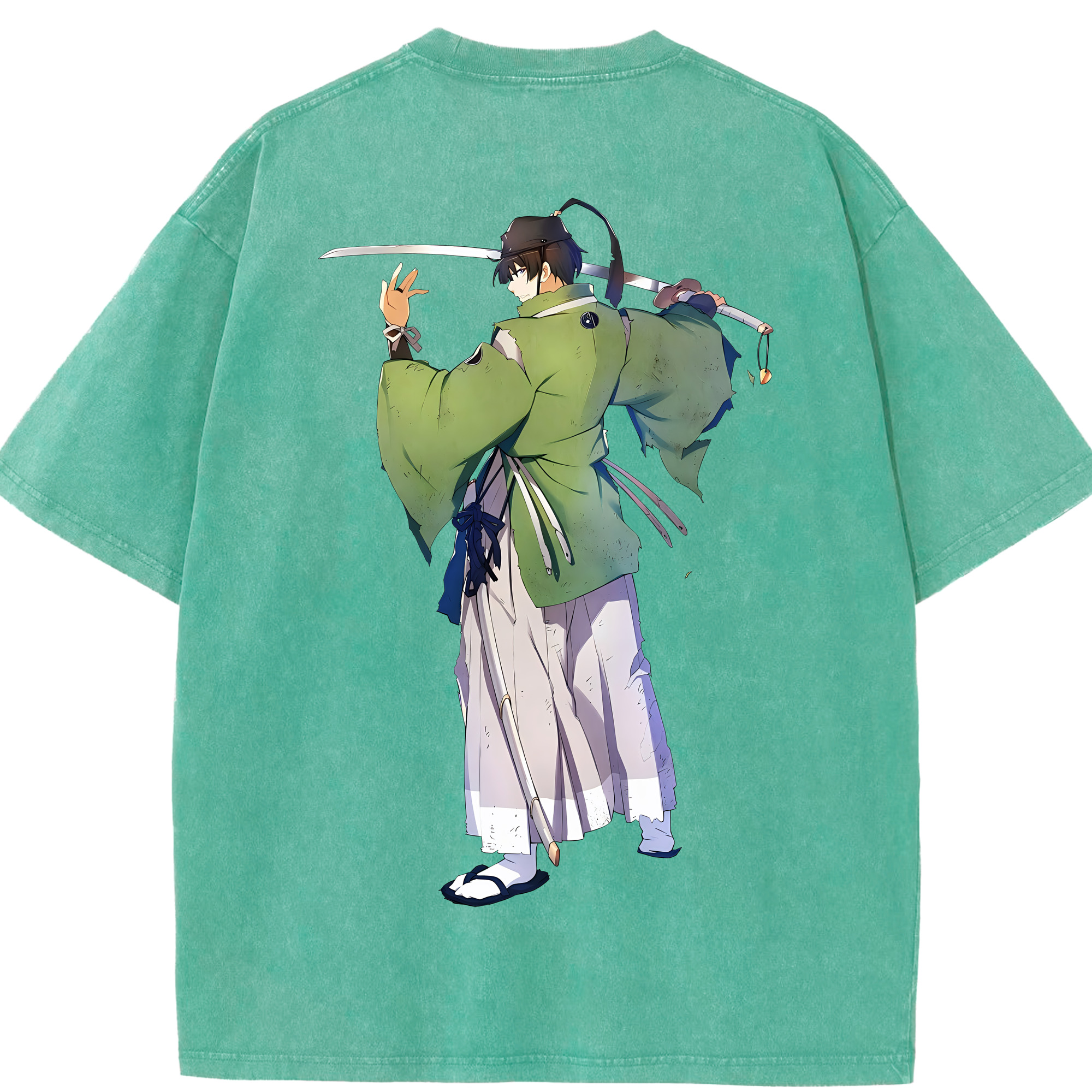 （画像用） 刀剣乱舞 Touken Ranbu 綿100% ヴィンテージ風 半袖Tシャツ（背面プリント）